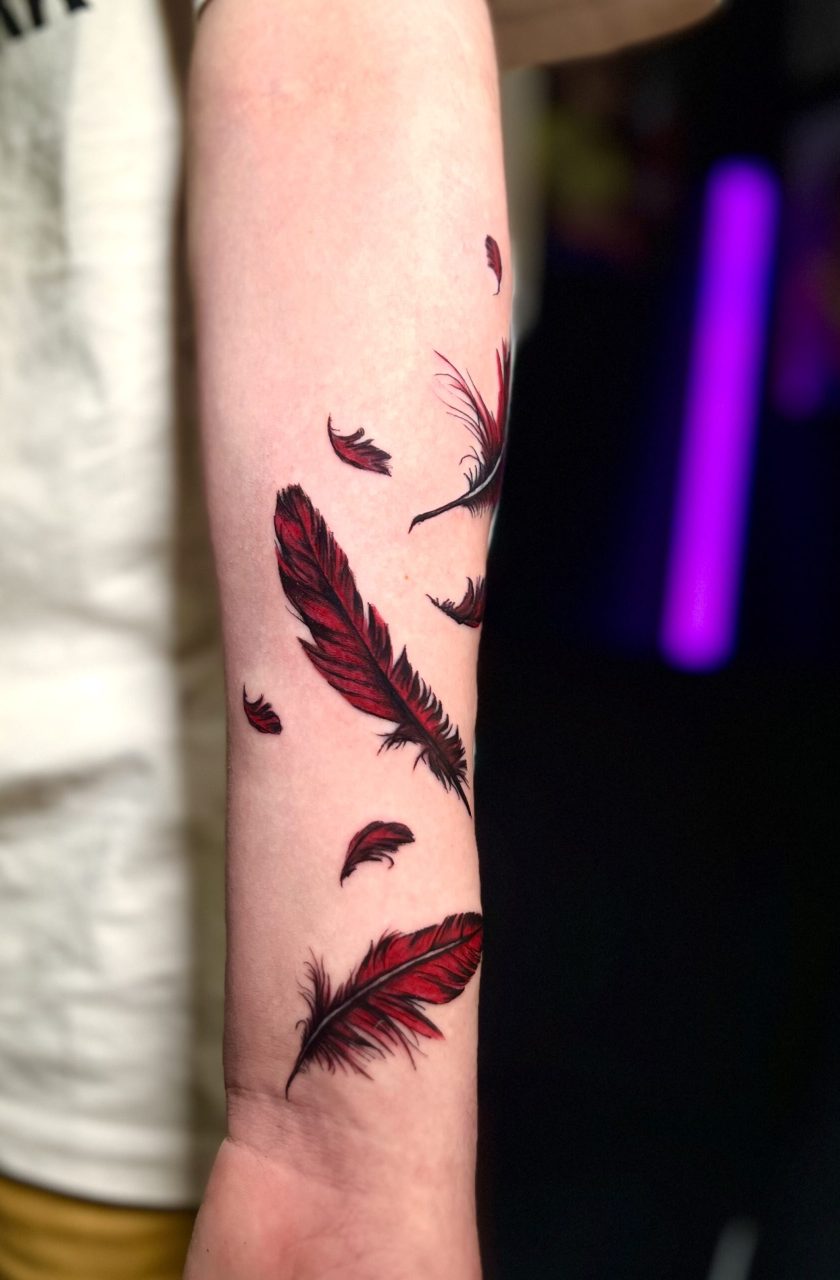 Plumes rouges